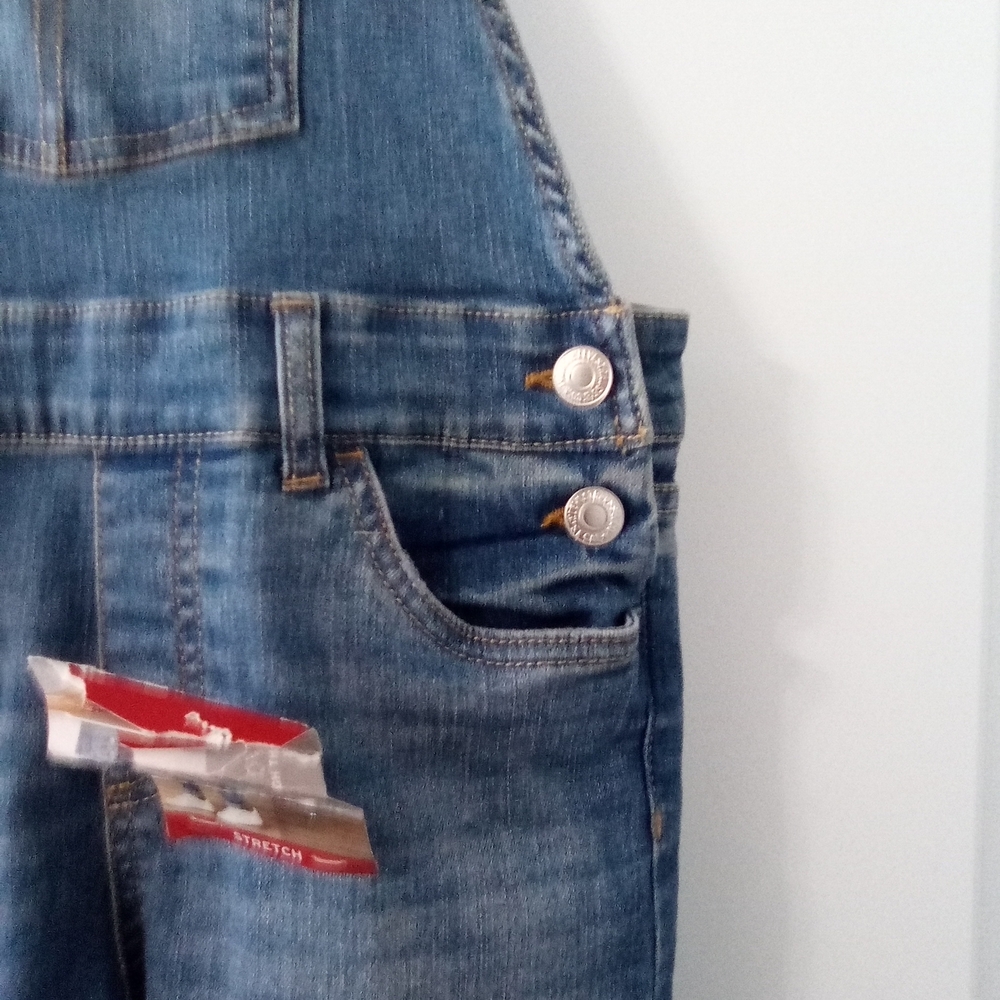 Girls Blue Girlfriend Stretch Jeans Overalls Size 10 Levi Strauss & Co - Picture 3 of 8